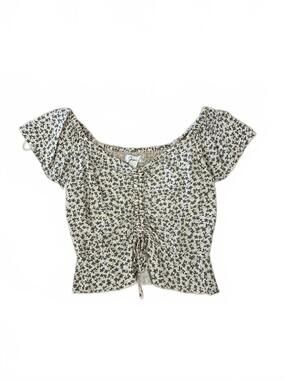 Japna Floral Ruched Crop Top Size Small